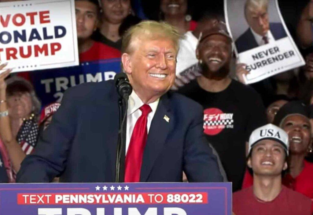 Trump Smiling at a Rally in Philadelphia