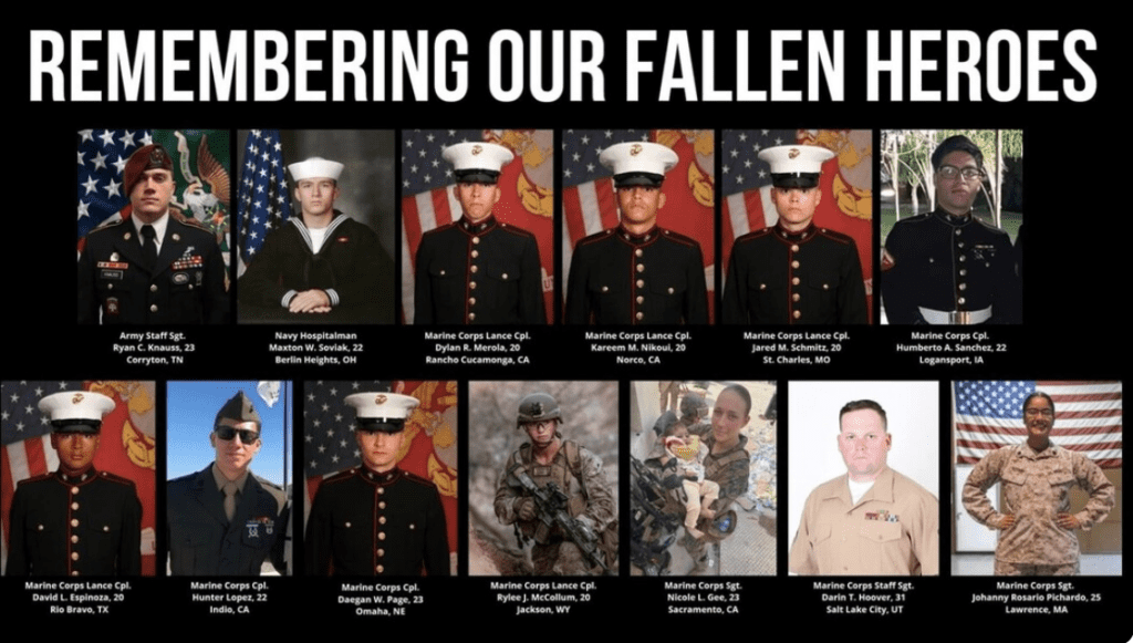 13 fallen soldiers