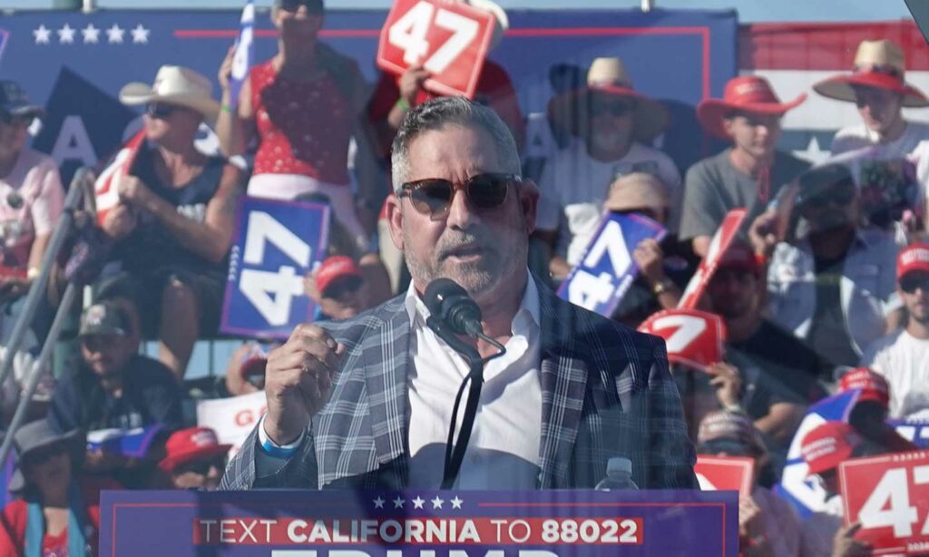 Grant Cardone speaking at the Coachella California Trump Rally