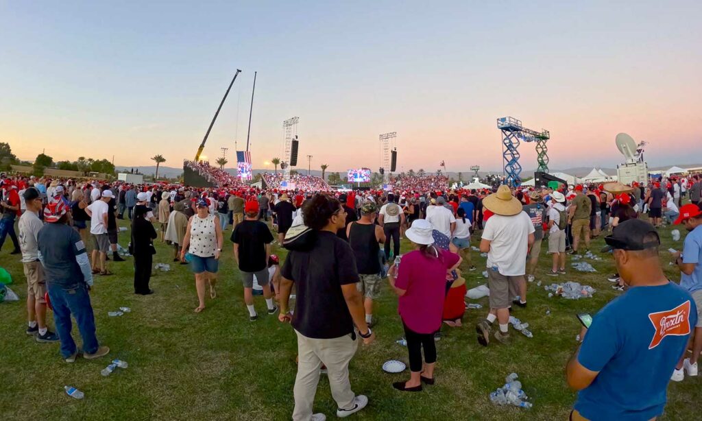 A shot of the huge crowd at the Trump Rally in Coachella