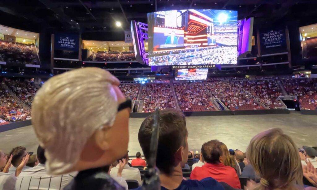 Trumpinator watching from the overflow audience